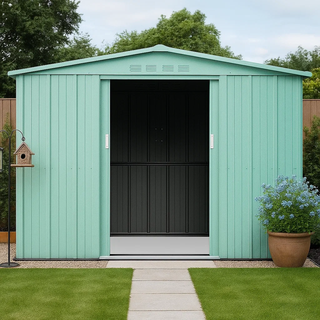 Abri de jardin en acier galvanisé vert menthe, 4,23 m² - uVTFPKb141sc