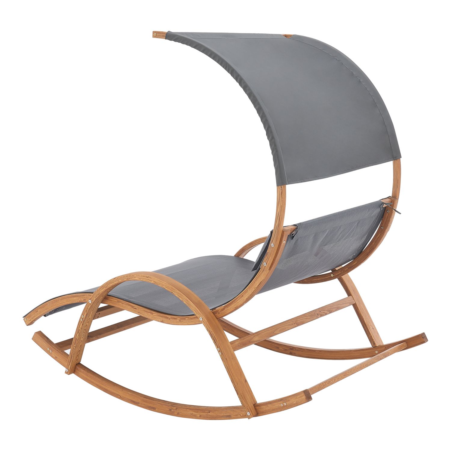 Kasos Gartenschaukelstuhl 181 x 135 x 190 cm Natur Dunkelgrau