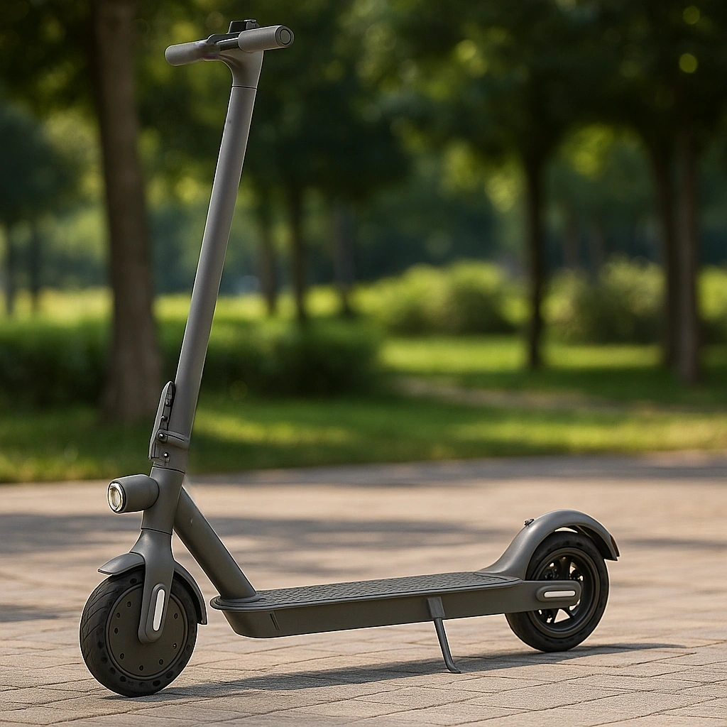 Grauer Kinderroller, Metallrahmen, geeignet für Kinder