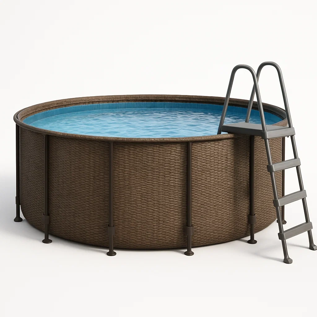 Piscine tubulaire ronde 298 x 96 cm, marron/noir, avec filtre et échelle cMLlJpX243MW