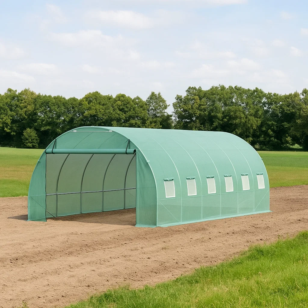 Serre de jardin, verte, en métal, pour l'extérieur, 600 x 300 x 200 cm