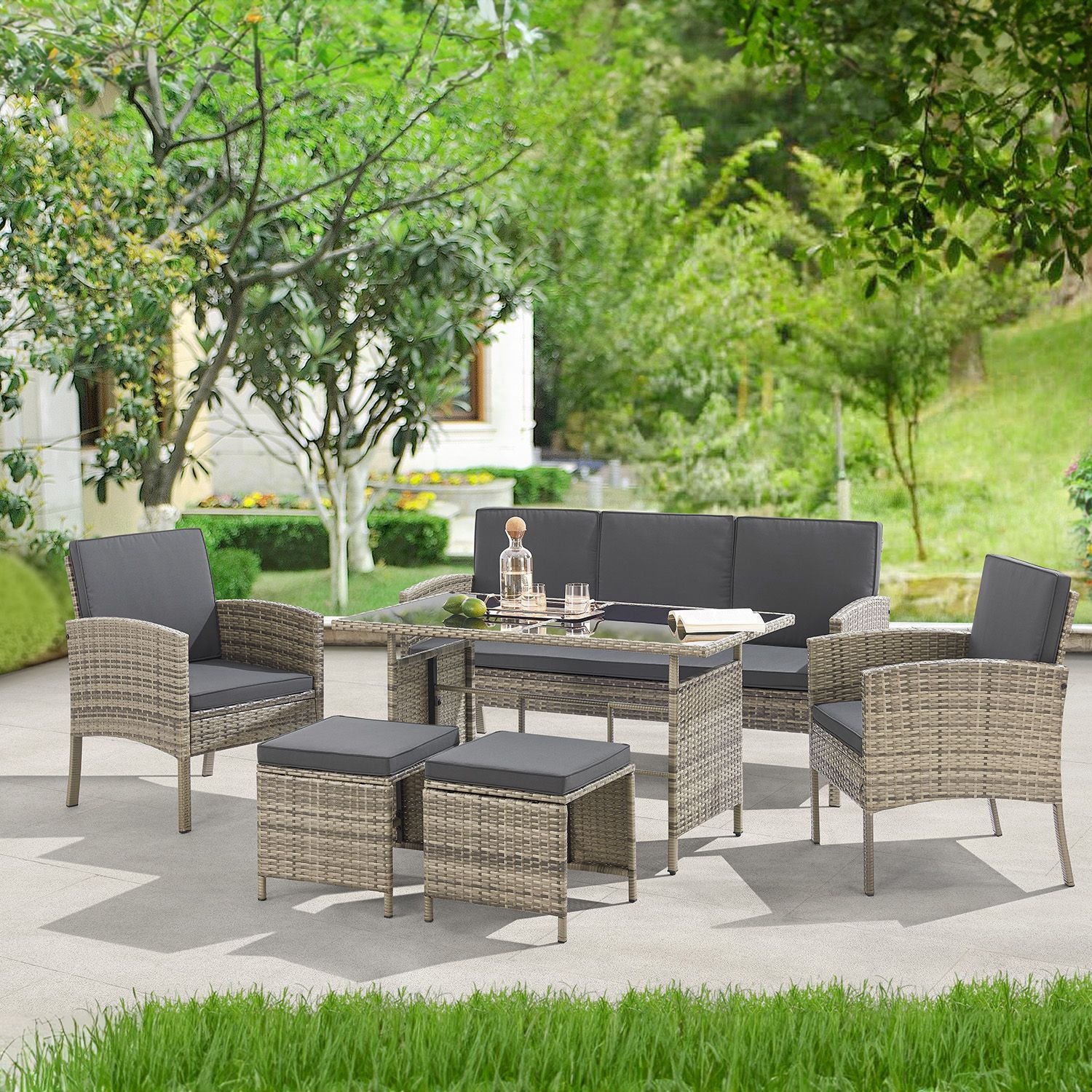 2025 Turin Poly Rattan Lounge-Set