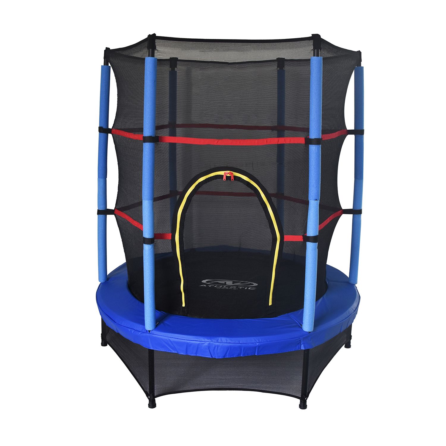 Happy Jump Blaues Outdoor-Spielzeug Kindertrampolin Ø140x160 cm mit Sicherheitsnetz