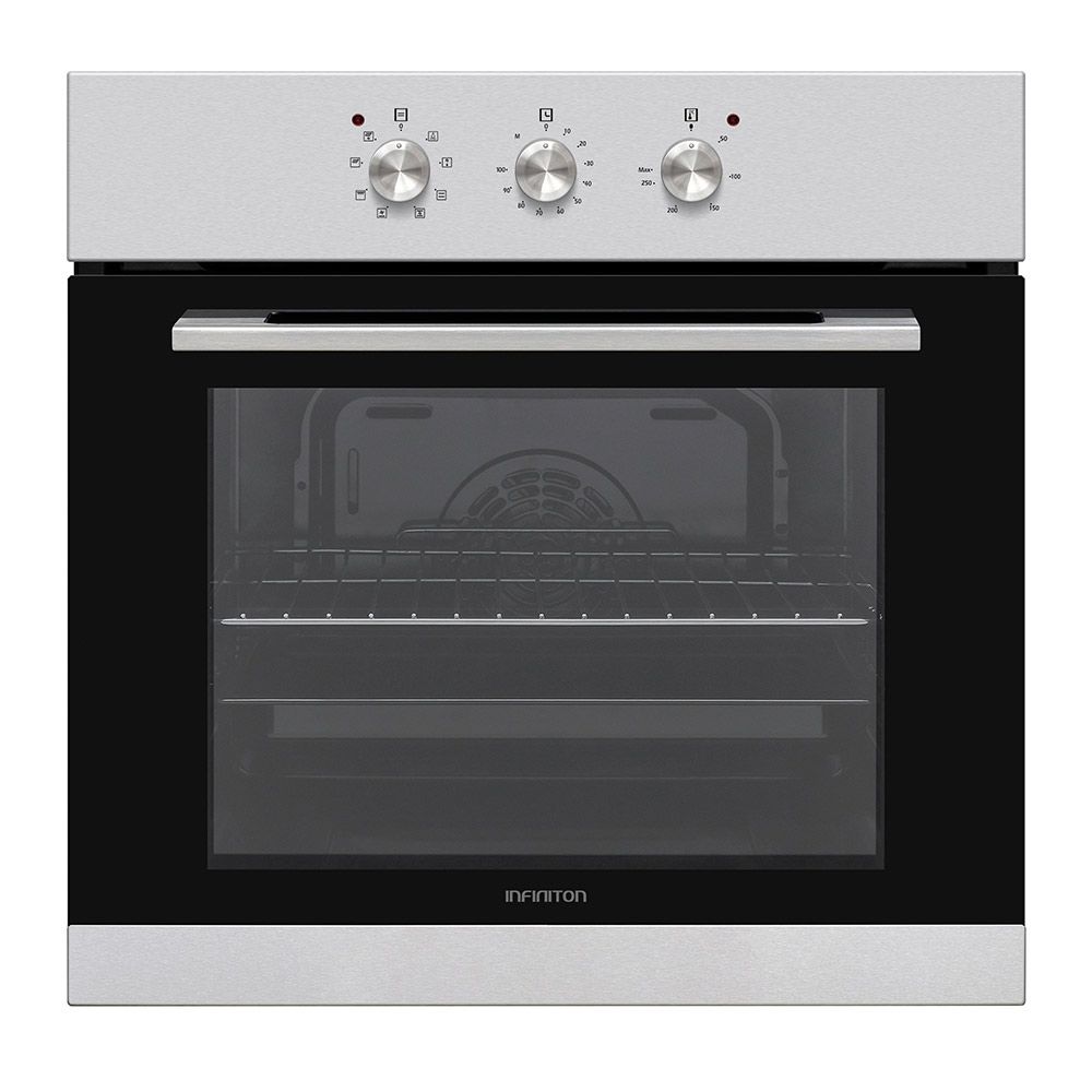 Infiniton B698 Backofen – Multifunktions-Elektrobackofen, Edelstahl, 70 Liter, 3000 W, 60 cm hoch, 8 Funktionen, Doppelverglasung, Energieeffizienzklasse A