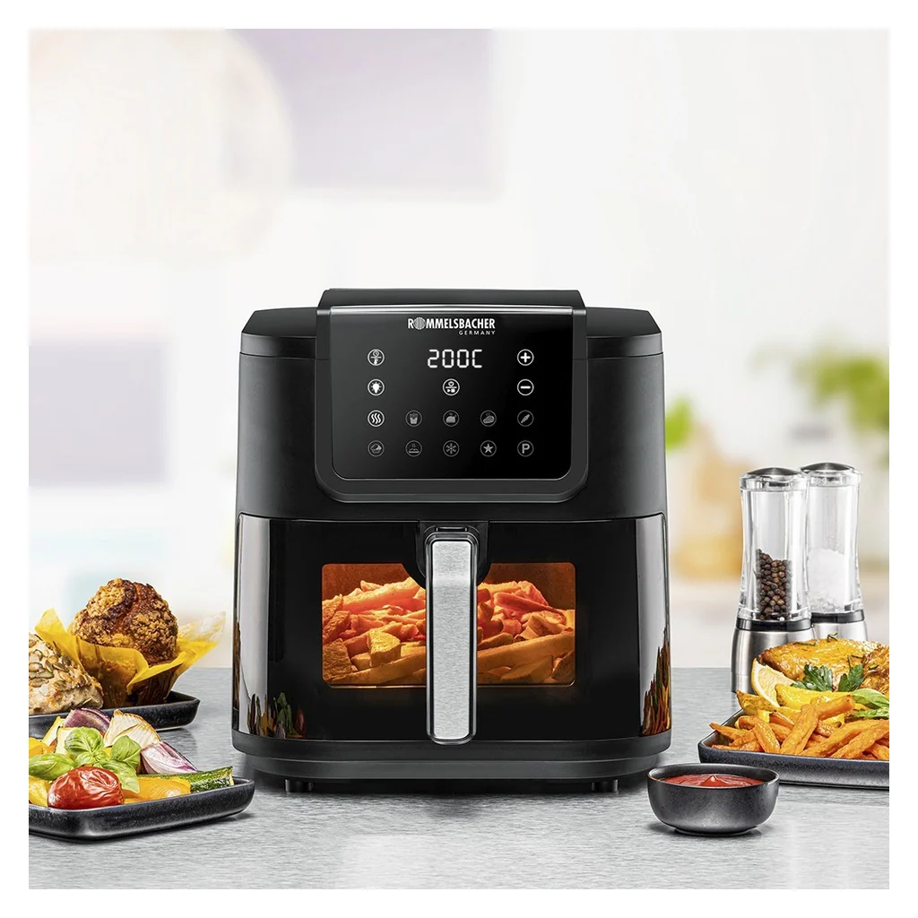 2025 Rommelsbacher FRH 1700 XXL Schwarze Heißluftfritteuse