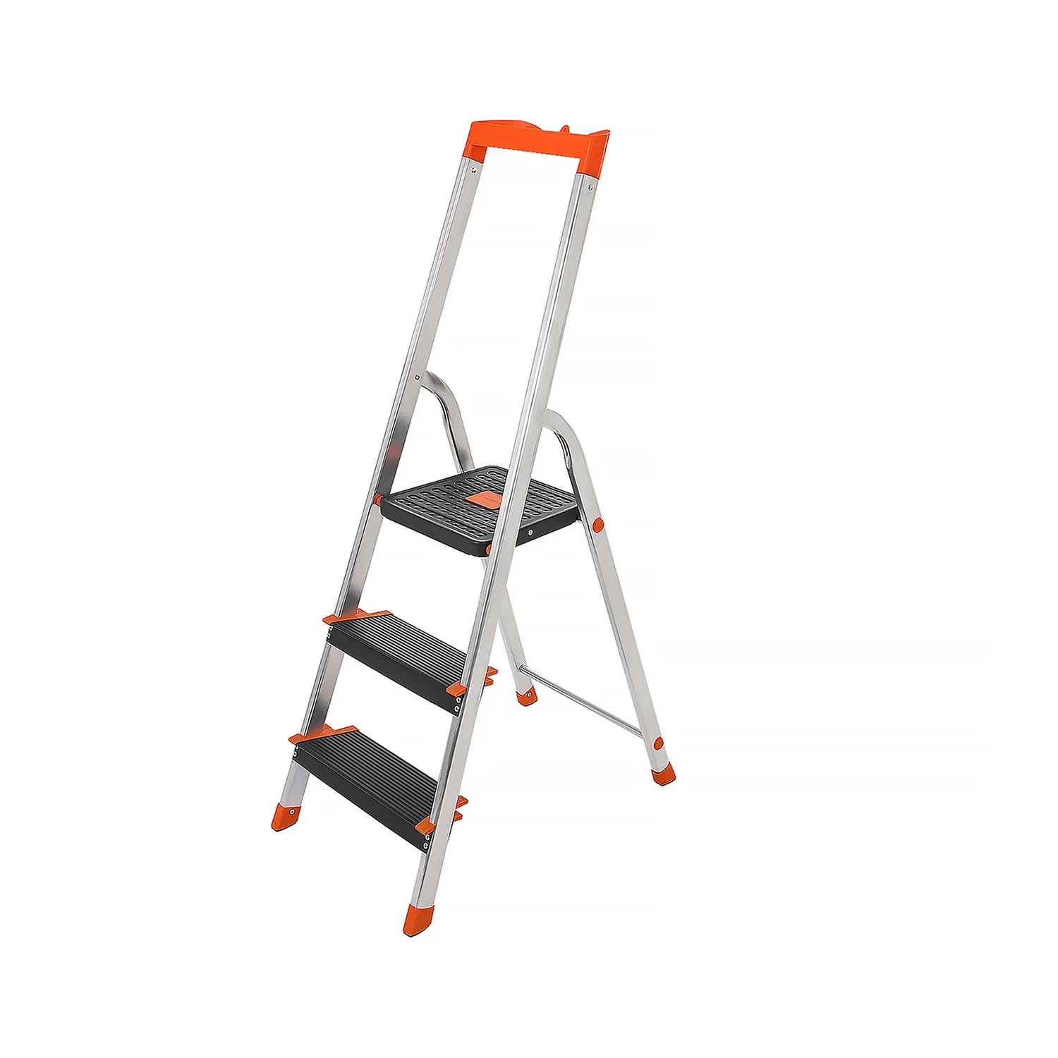 3-stufige schwarz-orange Leiter