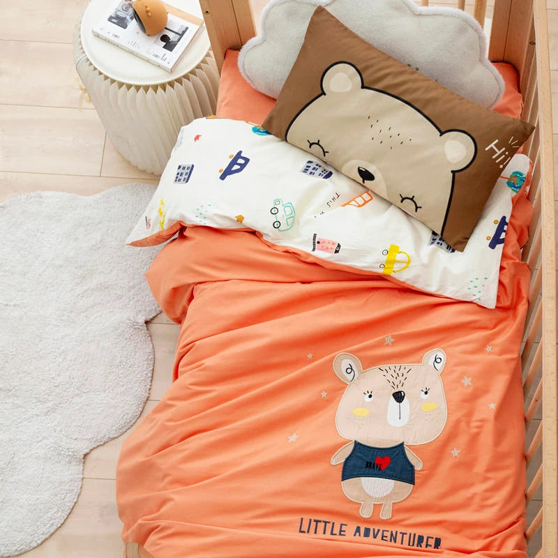 Baby-Baumwoll-Applikationsstickerei-Set „Kleiner Bär“