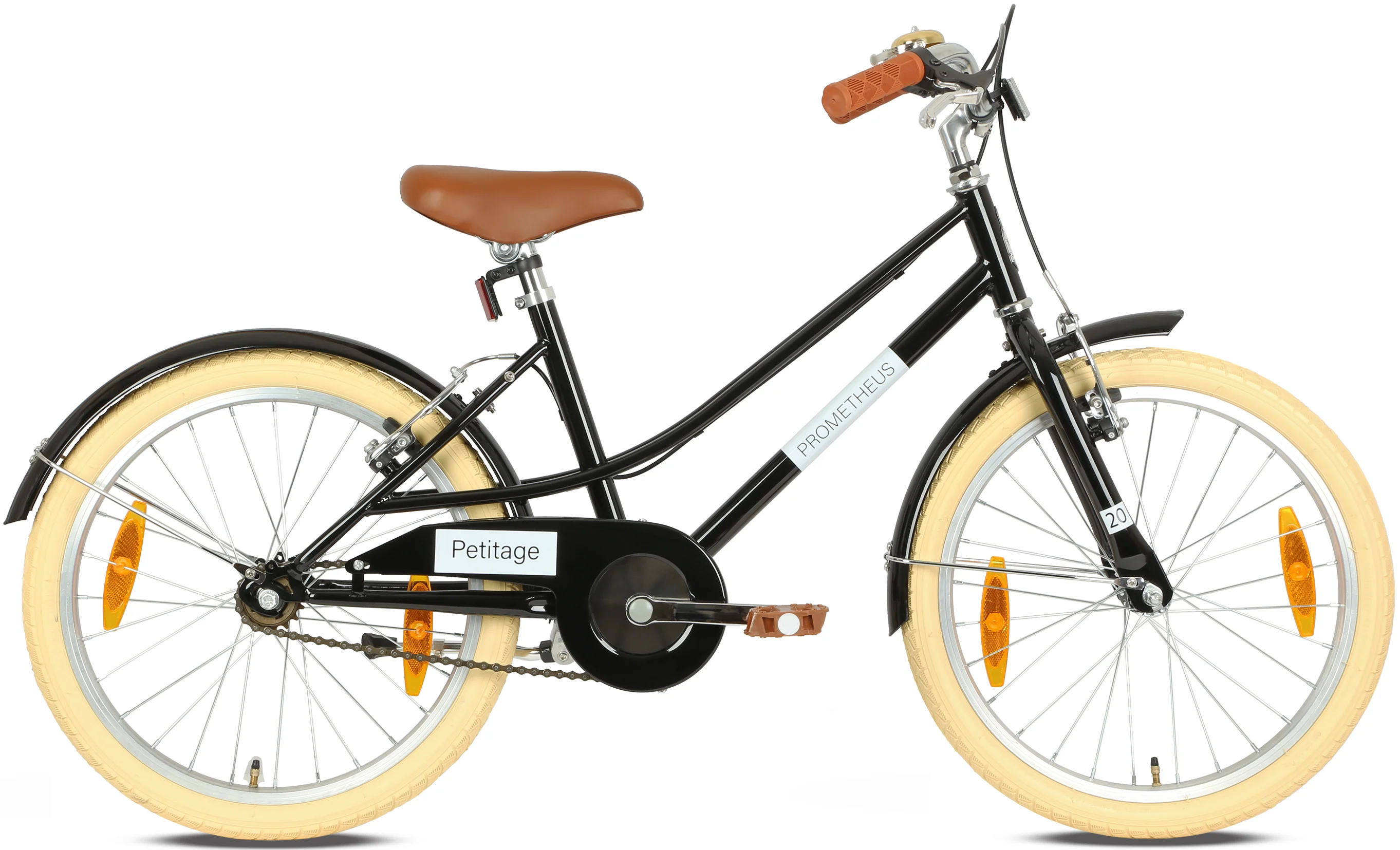 2025 Retro 20-Zoll-Kinderfahrrad. Schwarz. Für Kinder von 6-7 Jahren.