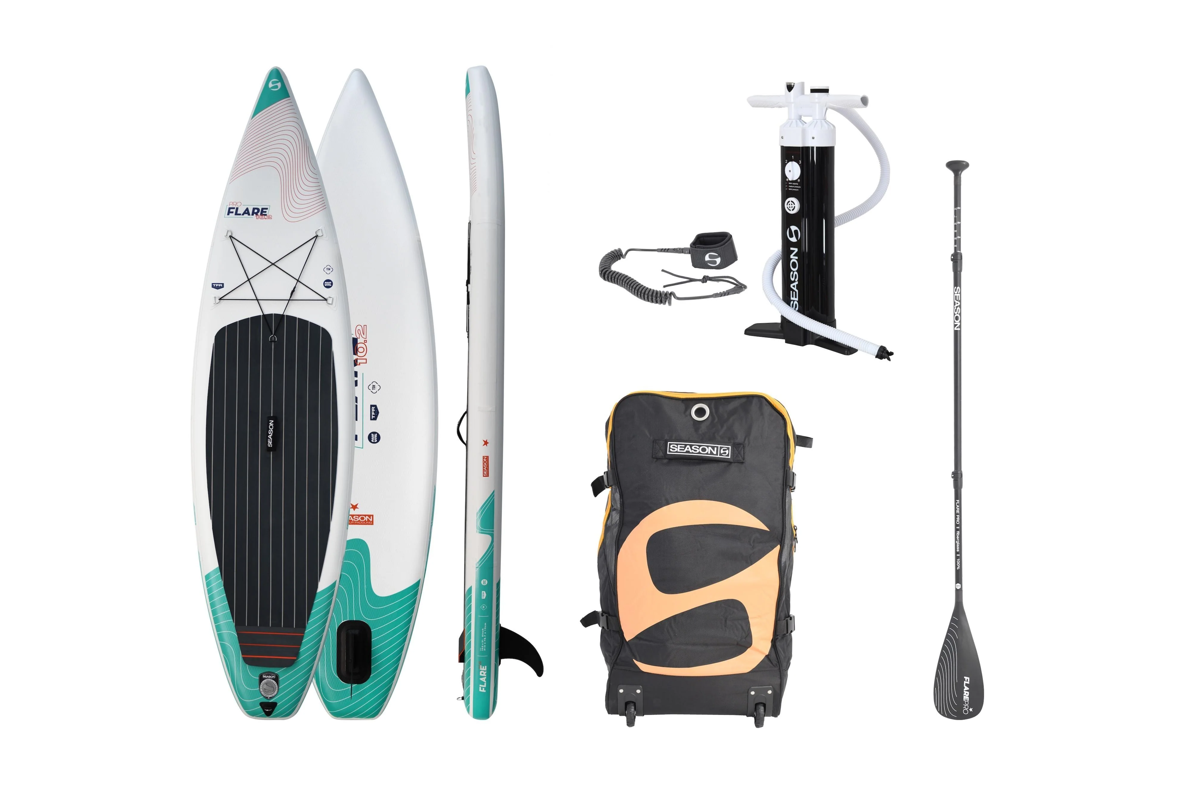 2025 Flare Pro 10.2 aufblasbares Allround-SUP-Board – Double Layer Fusion, mit Paddel, Pumpe und Rollenrucksack