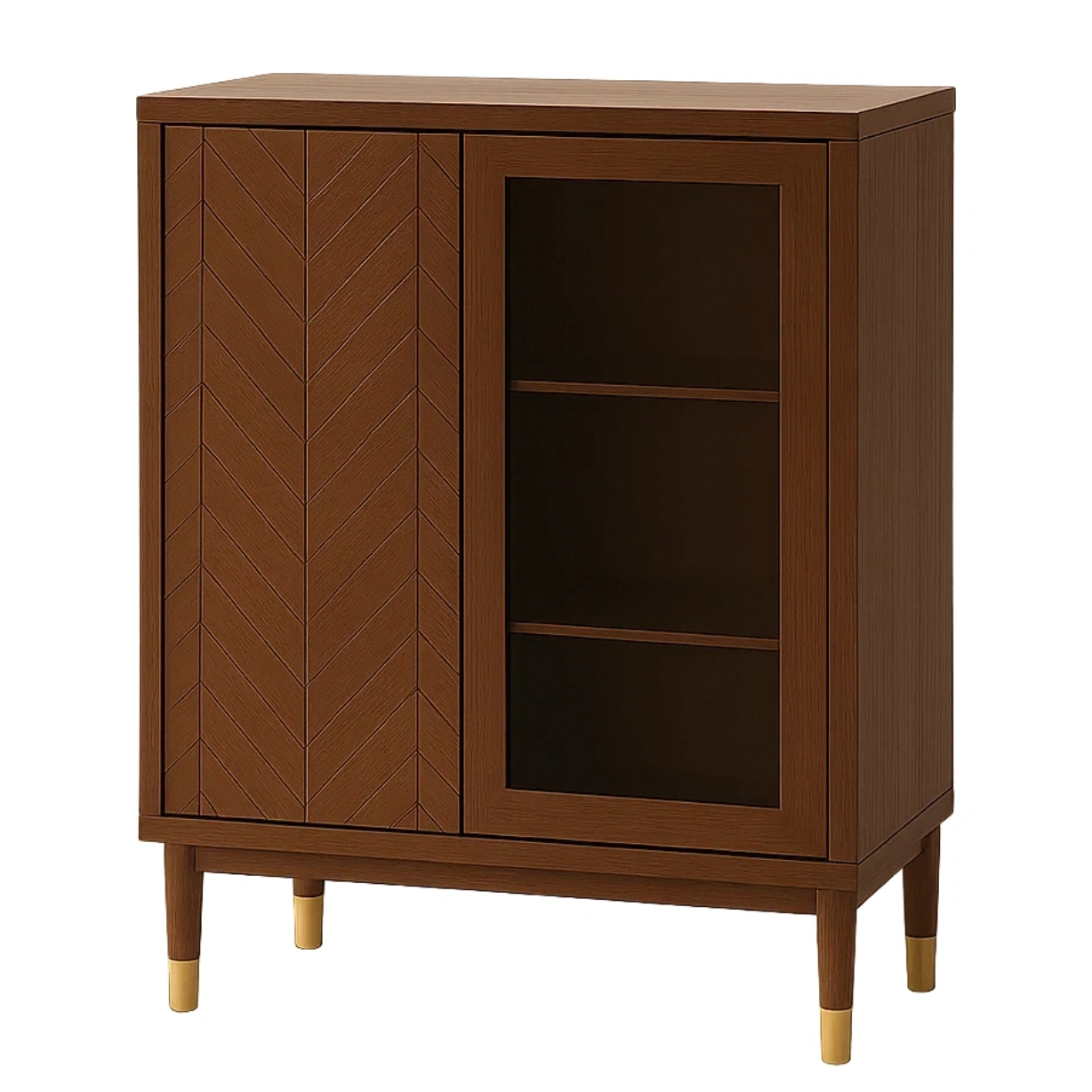 Vitrine avec porte, bois marron, montage facile, pour salon, 70 x 35 x 100 cm - WgRIFbyCrlHV