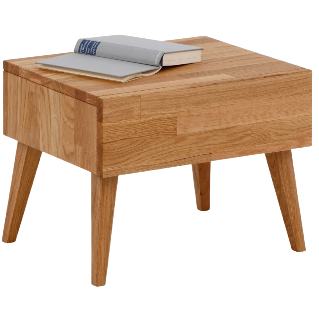 Natali Nachttisch aus Eichenholz, 35 x 35 cm