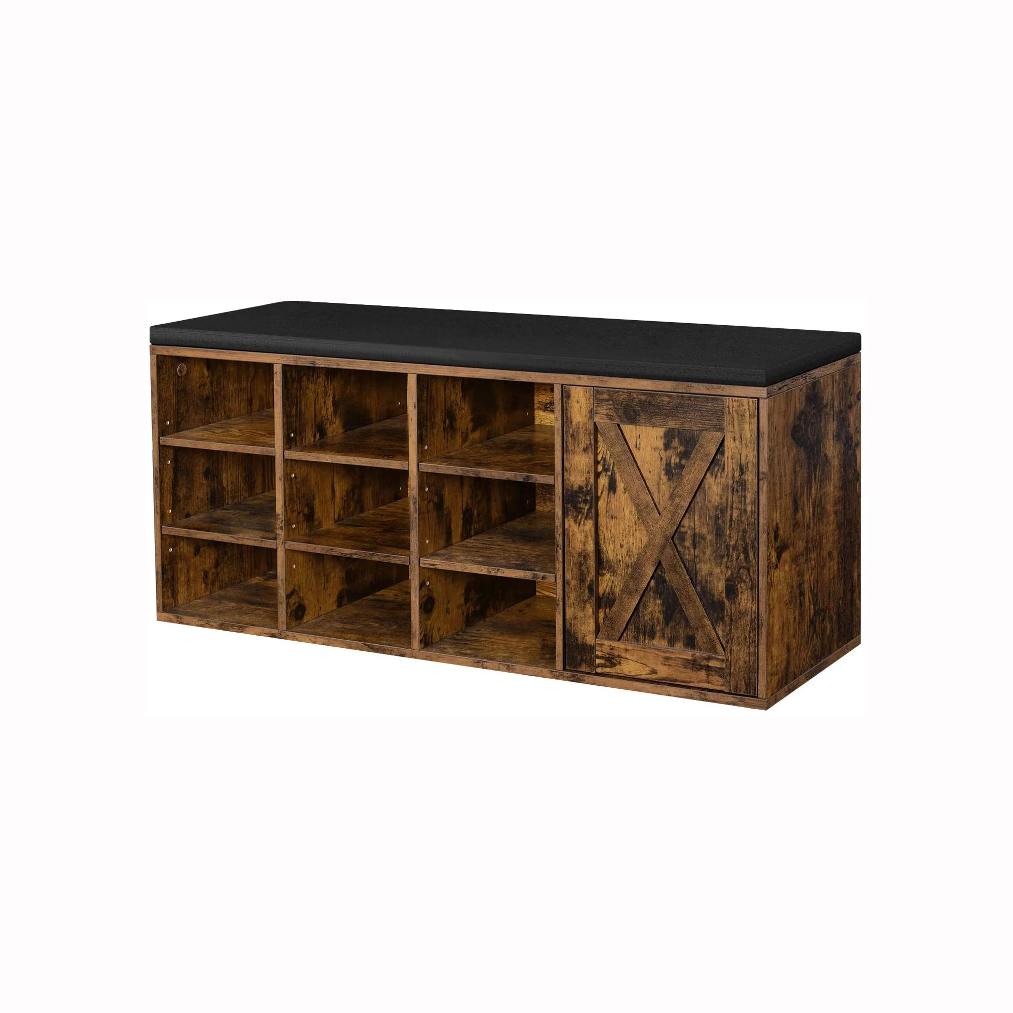 Rustikale braune Schuhbank