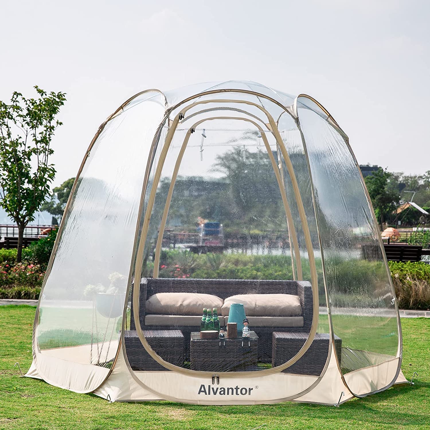 Alvantor Bubble Pop-Up-Pavillon 2025. Igluartiges Zelt für 8–10 Personen. Garten- und Terrassenzelt.