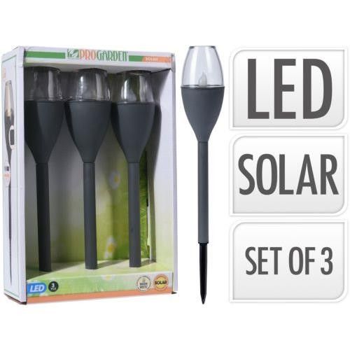 3er-Pack wiederaufladbare Solar-Lichtspieße 38 cm Dx9200040