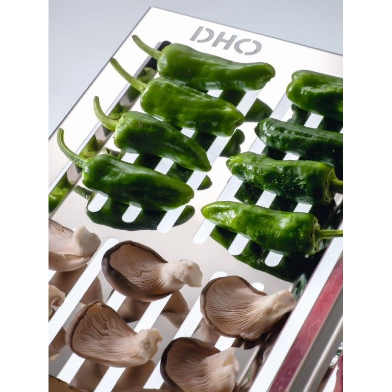 Grillrost aus Edelstahl, geeignet zum Zubereiten von Fisch und Gemüse