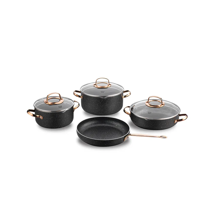 2025 Galaksi Roségold 7-teiliges Kochgeschirrset A1372 KORKMAZ