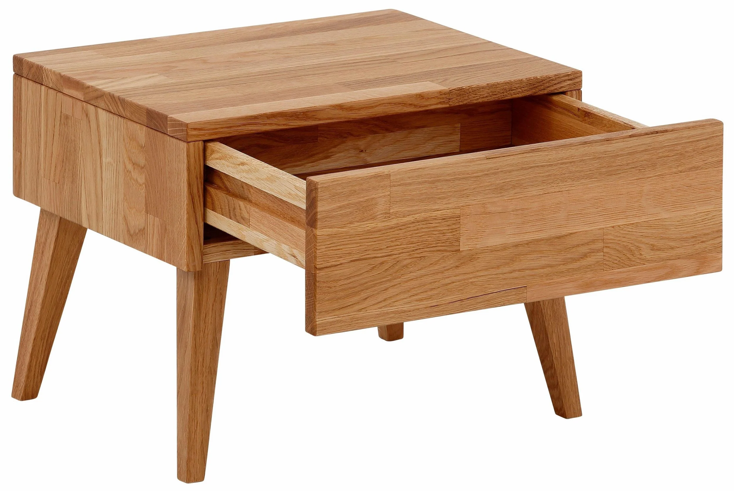 Natali Nachttisch aus Eichenholz, 35 x 35 cm