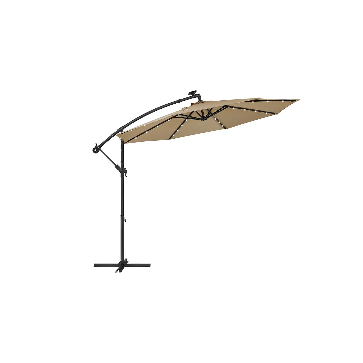 Dezentraler Sonnenschirm für den Außenbereich mit solarbetriebenen LED-Leuchten