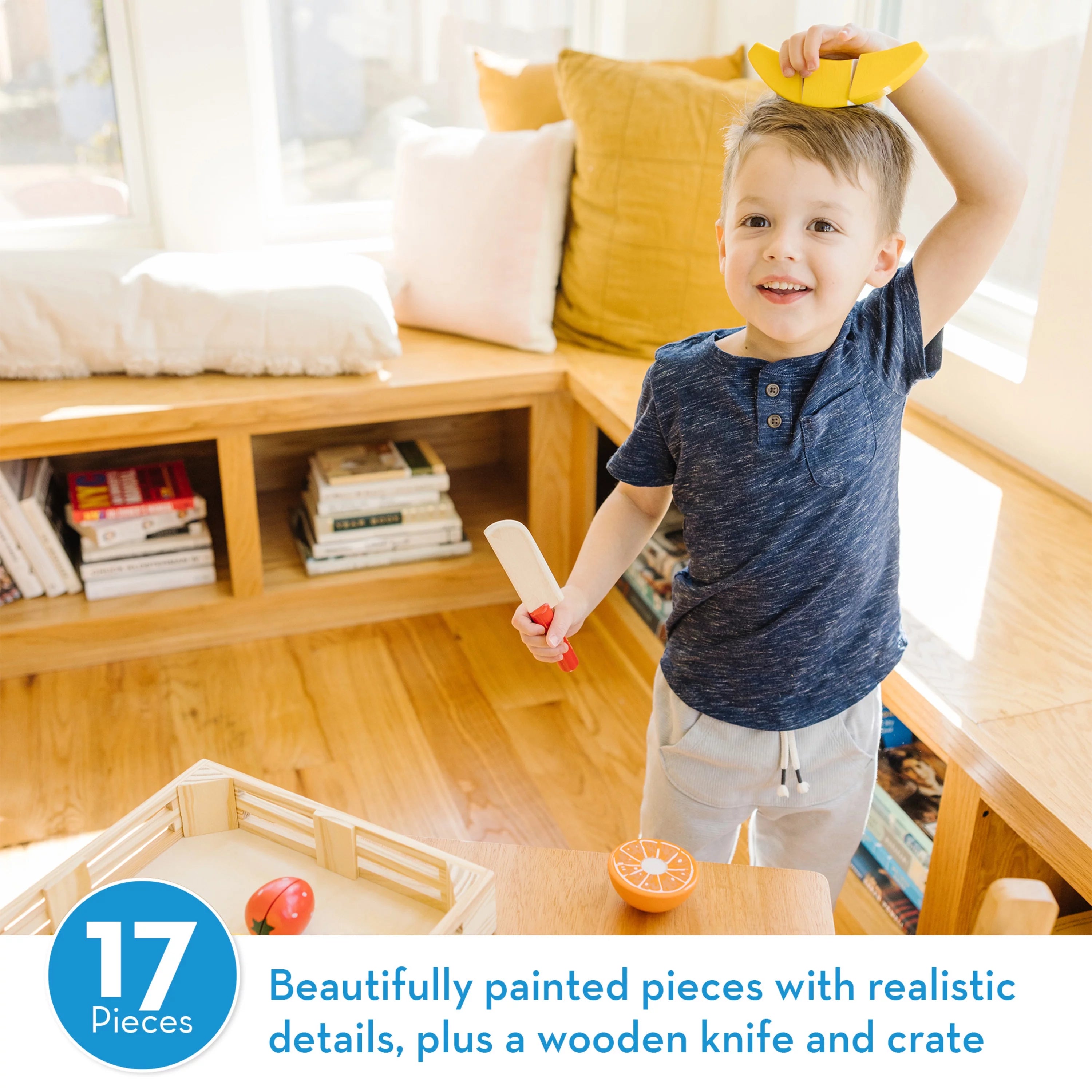 Melissa & Doug Obstschneideset – Küchenspielzeug aus Holz, mehrfarbig