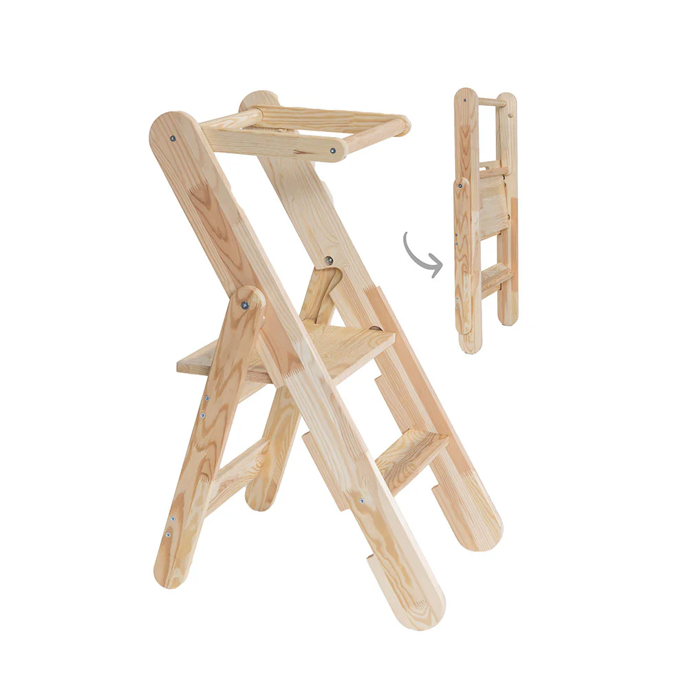 Zwergensache 2025 Faltbarer Aussichtsturm aus Massivholz. Für Kinder ab 2 Jahren.