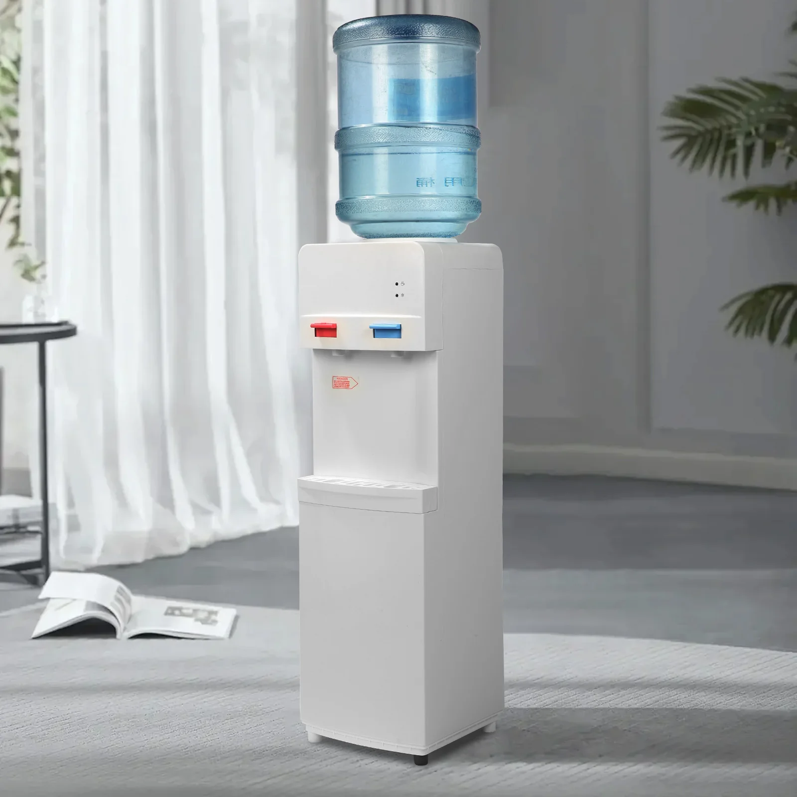 Wasserspender mit Toplader (Modelljahr 2025) für 3-5-Gallonen-Flaschen – Heiß- und Kaltwasser mit Kindersicherung – Weiß