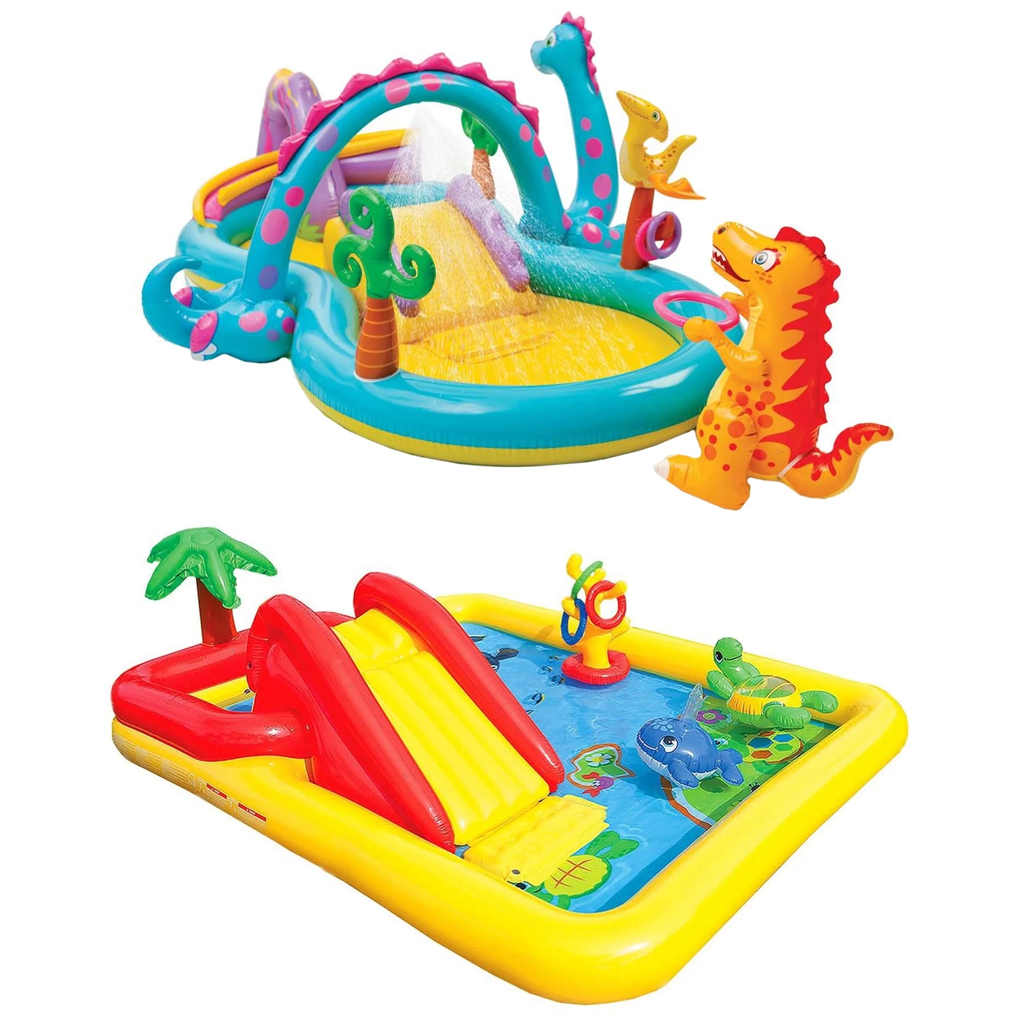 Intex Dinoland aufblasbares Kinderbecken und Ocean Backyard Kinderbecken (Modelljahr 2025)