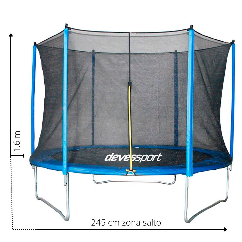 Kombi-Trampolinbett 245 cm mit Netz - Devessport