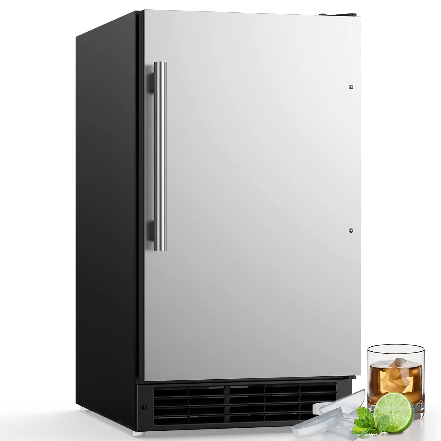 COTLIN Einbau-Eiswürfelbereiter 2025 (ohne Ablaufgarnitur) – 10 kg Fassungsvermögen. Halbmondförmige Eiswürfel. Edelstahl. Für den privaten und gewerblichen Gebrauch. ETL-zertifiziert.