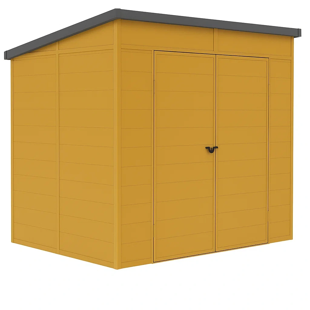 Abri de jardin en acier galvanisé moutarde, 4,44 m² - qyMURiy138tq