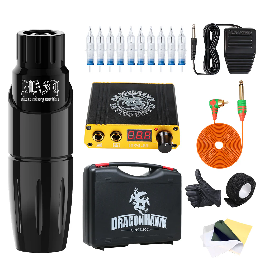 Dragonhawk Mast Tour Tattoo Pen Kit mit tragbarer Powerbox