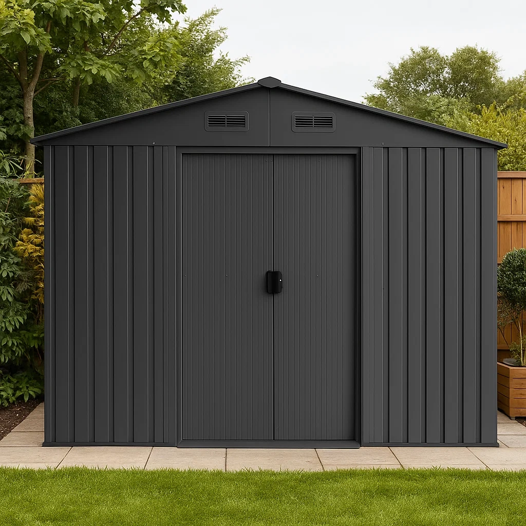 Abri de jardin en acier galvanisé anthracite, 7,03 m² - ZzASITn136vU