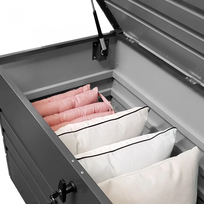 Metall-Gartenkiste 2025 – 400 l – Aufbewahrungsbox mit Deckel