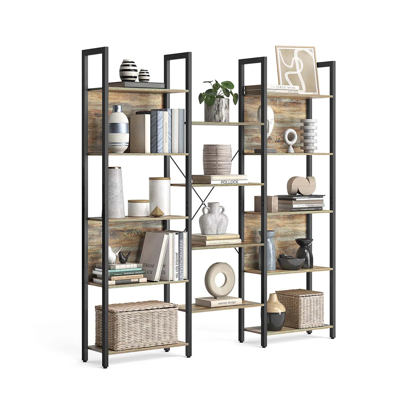 Bücherregal mit Metallrahmen