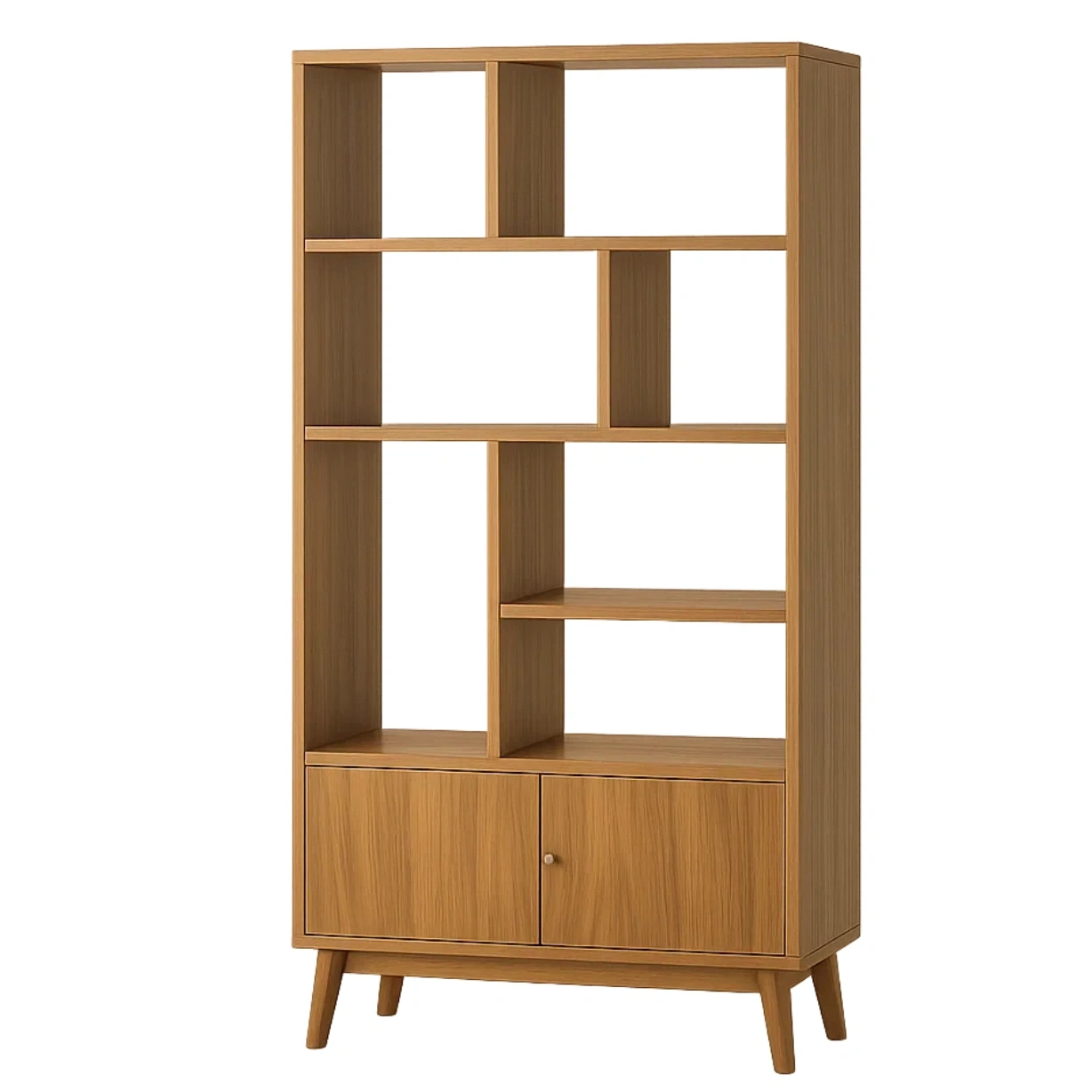 Étagère à 4 niveaux, en bois clair, montage facile, idéale pour le salon, 80 x 30 x 180 cm - 1MeXsaBBuKVc