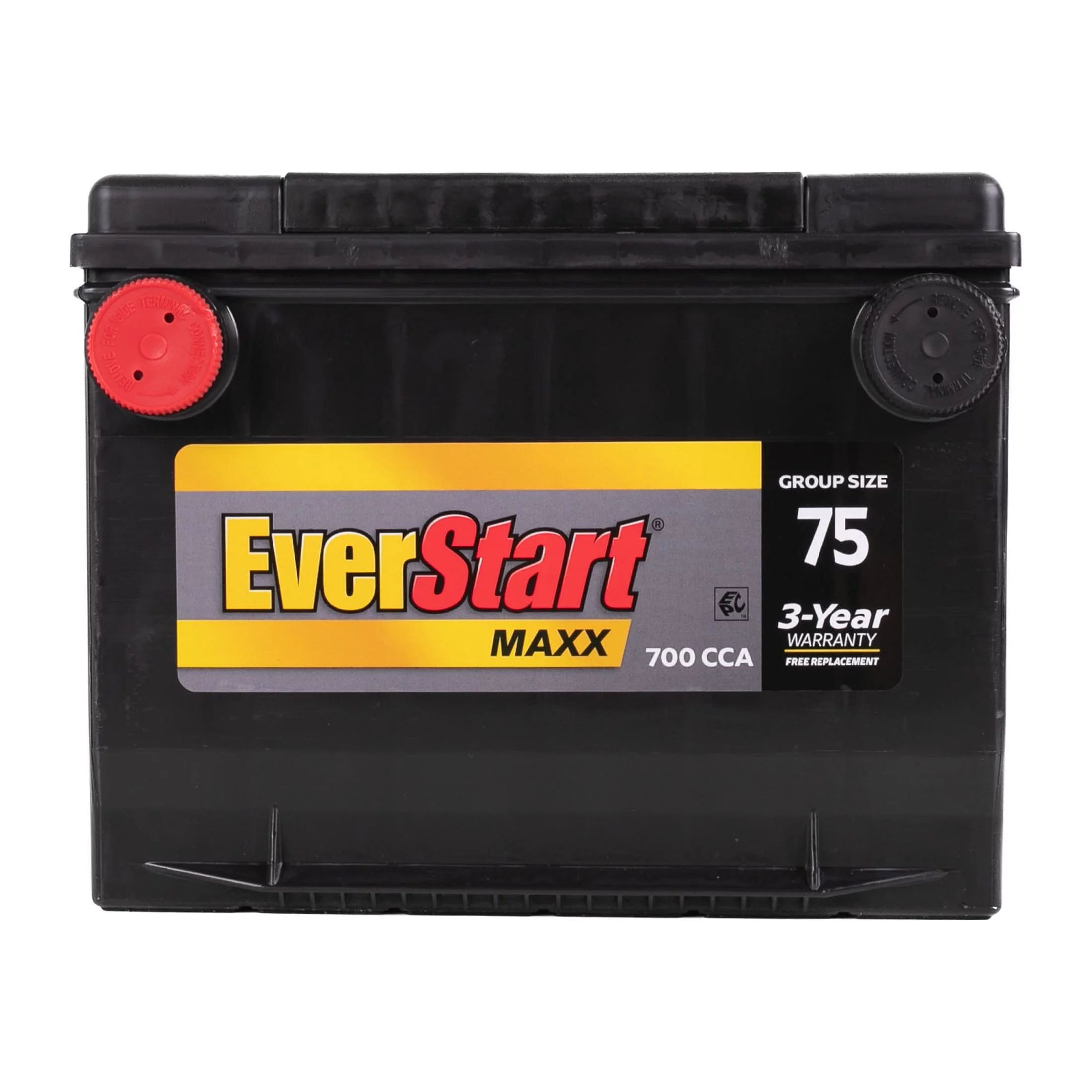 EverStart Maxx Autobatterie (Modelljahr 2025). Gruppengröße 75 – 12 Volt – 700 Kaltstartstrom (CCA).