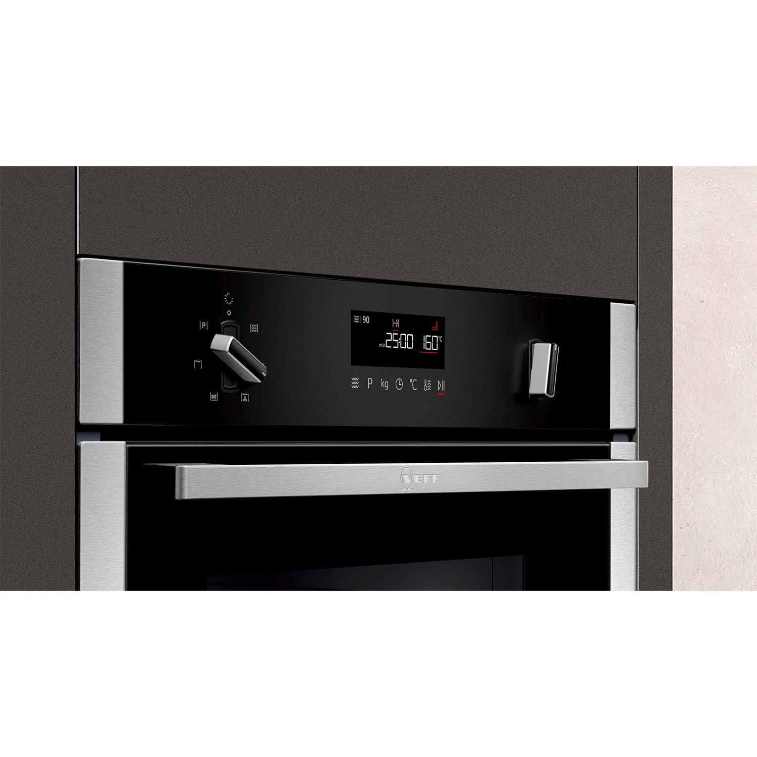 Neff Einbau-Kombi-Backofen 44 l Edelstahl/Schwarz - C1amg84n0