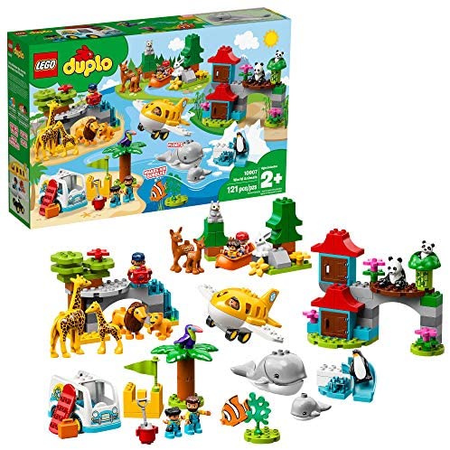 LEGO DUPLO Welt Tiere Stadt 10907, Exklusives Bausteinset (121 Teile)