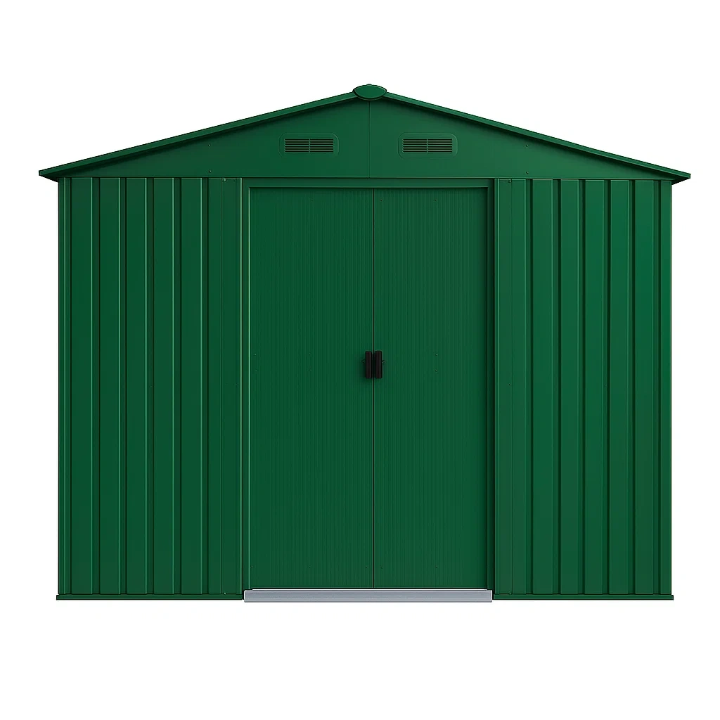 Abri de jardin en acier galvanisé vert, 7,74 m² - nuhbJuK137Bl