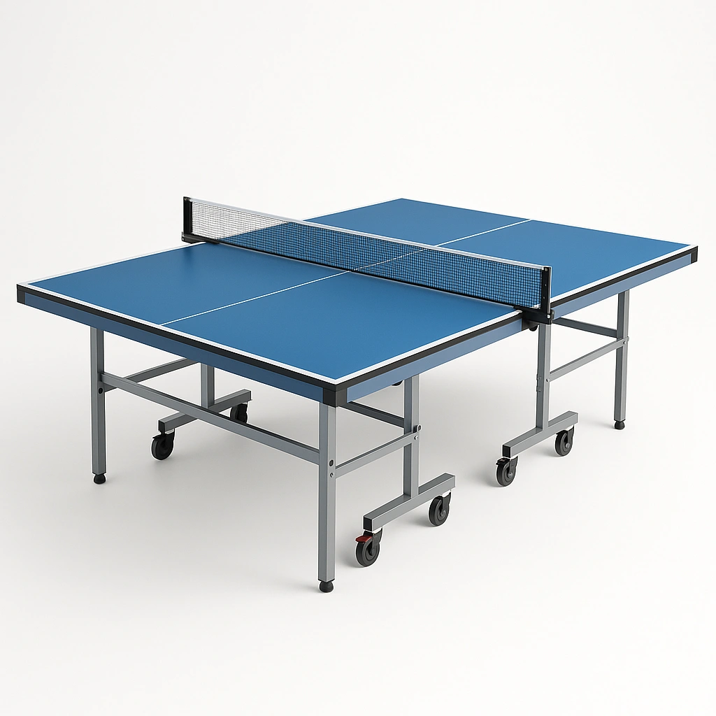 Table de ping-pong d'intérieur/extérieur, acier bleu, 274 x 152,5 x 76 cm