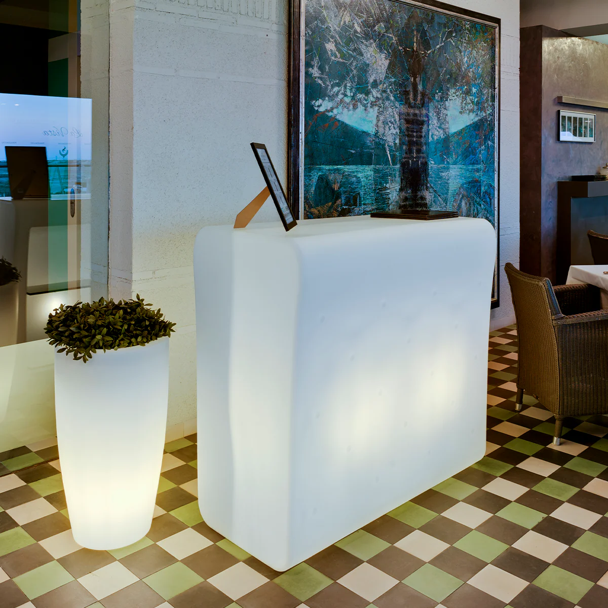 Creta Beleuchtete gerade Bartheke 120 cm.