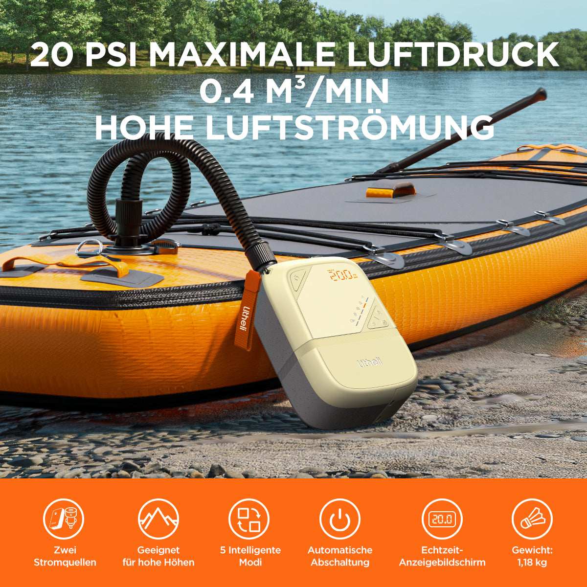 2025 U20 Elektrische Luftpumpe für SUP