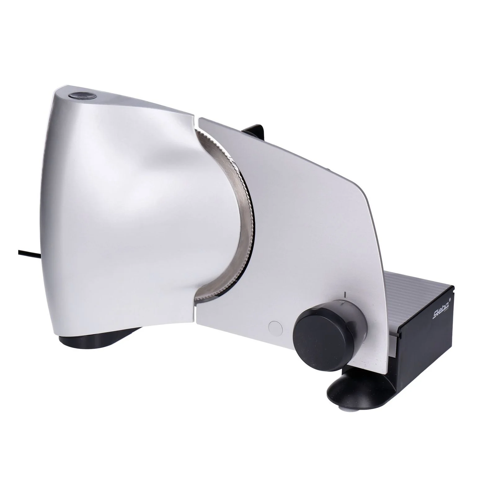 Steba AS 200 Gemüsehobel mit Handschutz und Edelstahlklinge, Modell Solingen, Baujahr 2025. Edelstahl. Schwarz.