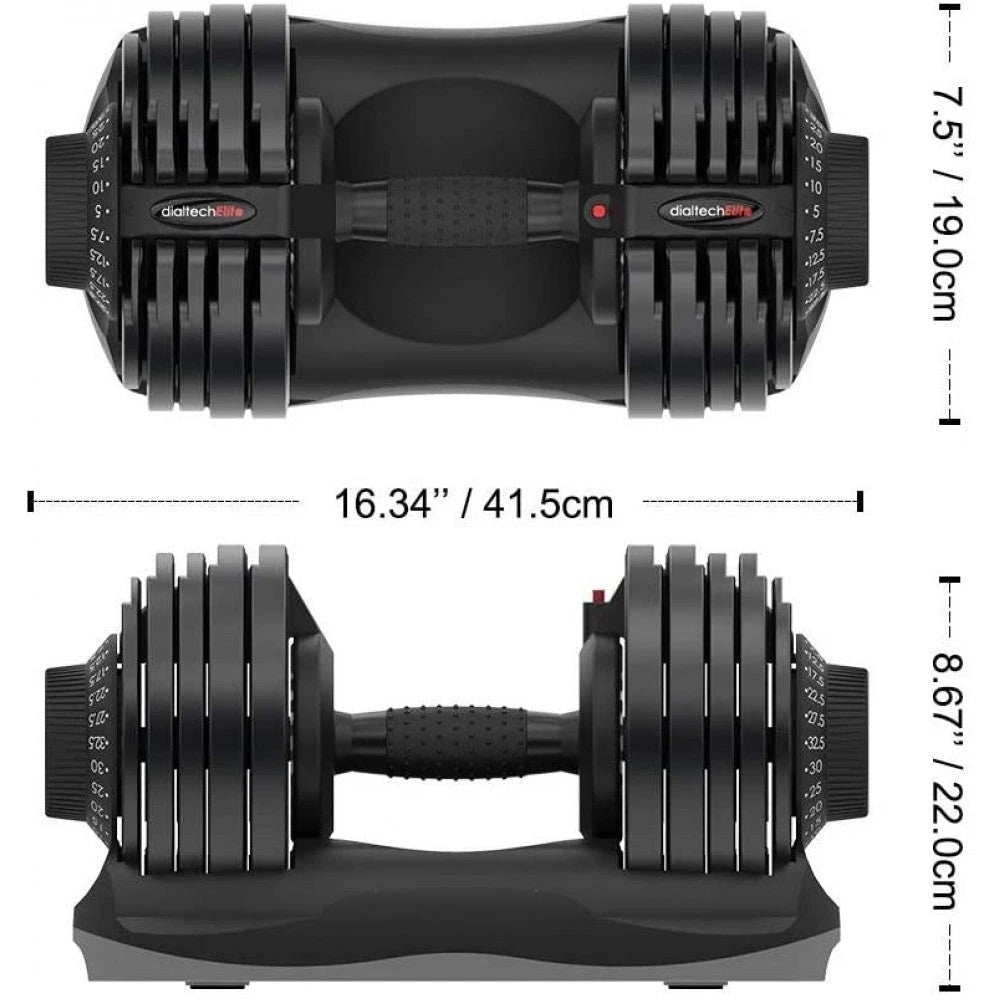 Ativafit Verstellbare Hantel mit Gewichtsregler, Griff und Gewichtsscheiben für das Heim-Fitnessstudio – Hinweis: Einzelgerät (71,5 lbs)