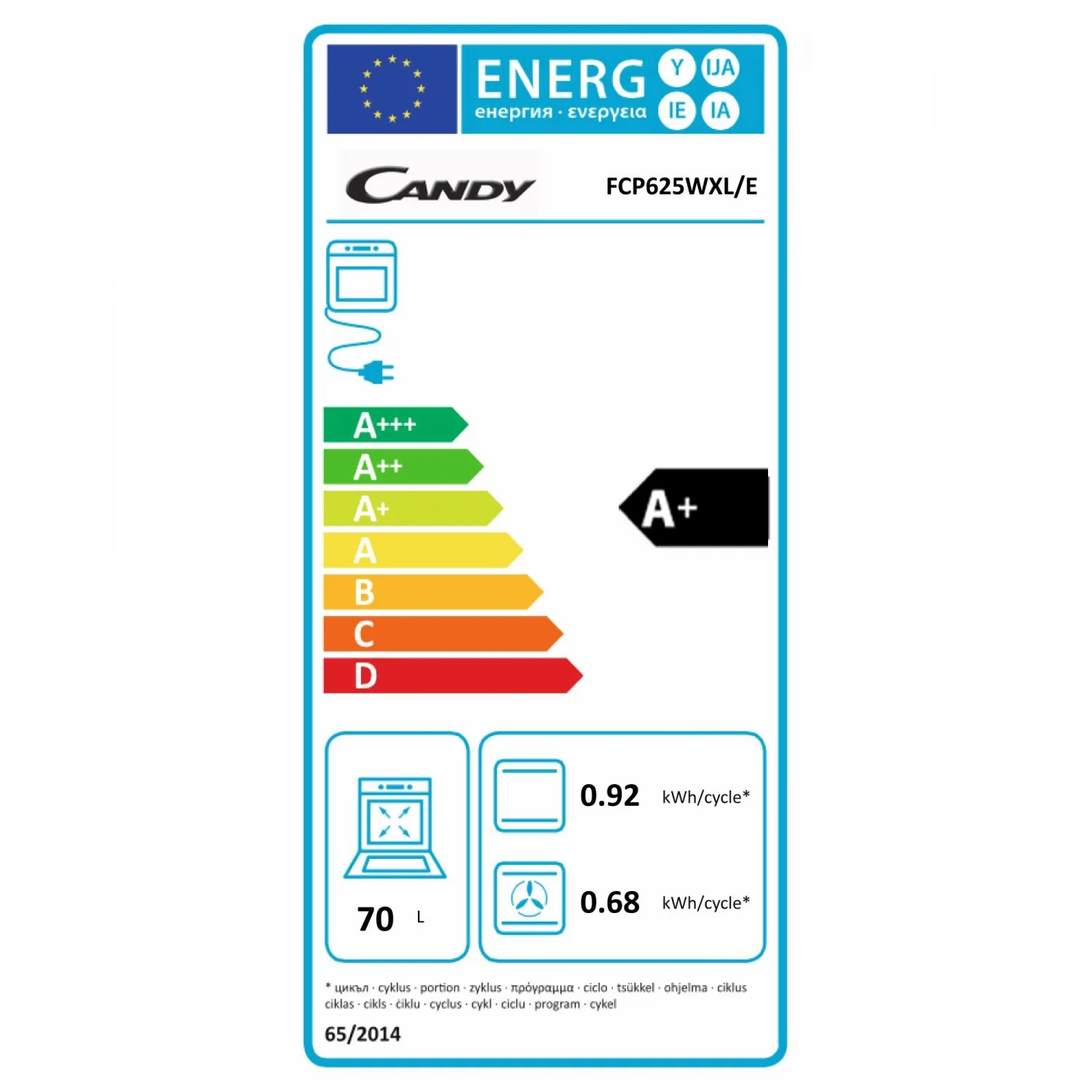 Candy FCP625WXLE A+ Backofen