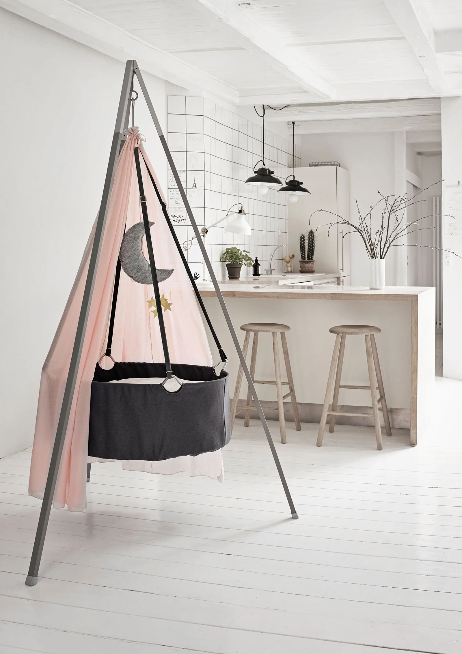 Kinderbett-Set „Classic“ (Modelljahr 2025) mit grauem/grauem Ständer