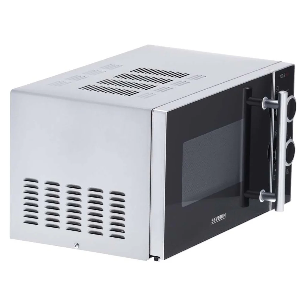 Severin MW 7771 Mikrowelle mit Grillfunktion, 700/900 W, Schwarz/Silber (Modelljahr 2025)