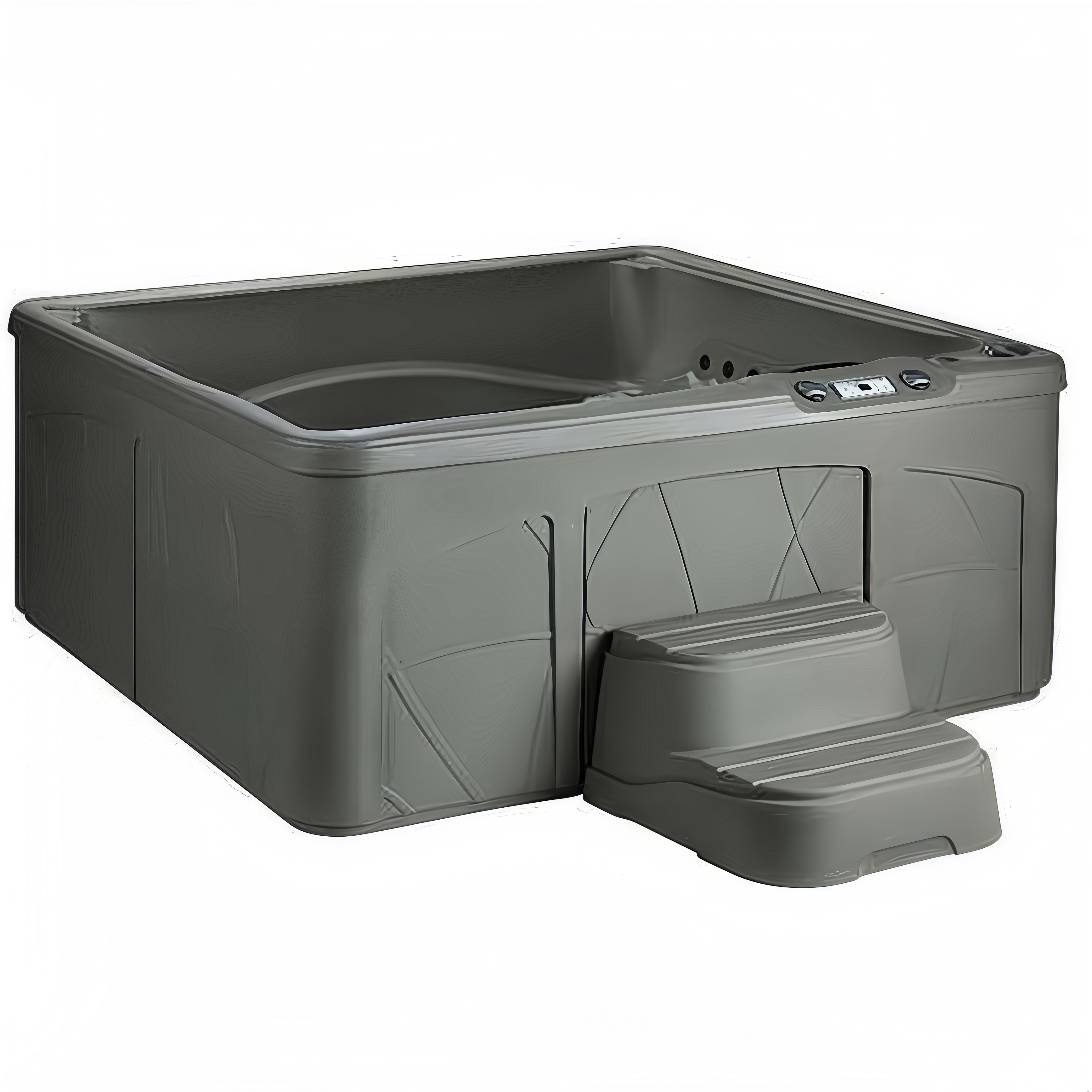 LifeSmart 2-stufige rutschfeste, quadratische Whirlpool-Treppe, taupe (gebraucht)