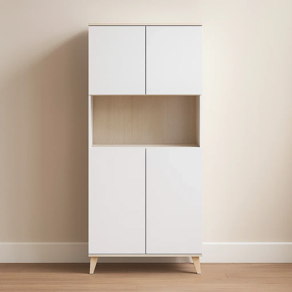 Buffet de cuisine haut à 1 porte, bois mélaminé blanc, pour intérieur, 79×40×188 cm - xjdScbkb6jwW
