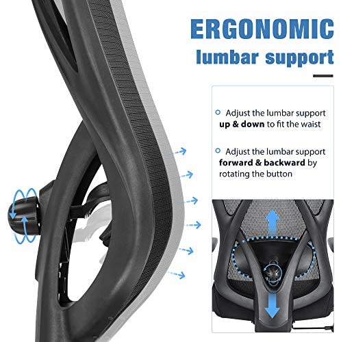 SUNNOW 2025 Ergonomischer Bürostuhl. Netz-Schreibtischstuhl. Chefsessel mit hoher Rückenlehne