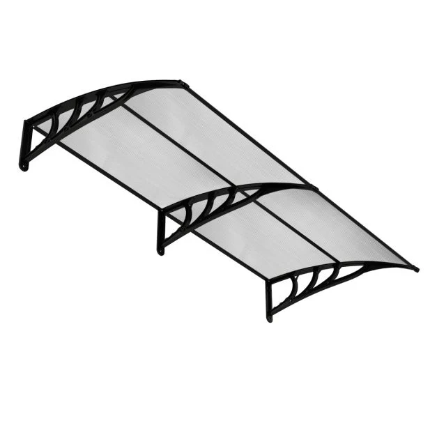 Auvent Eingangsmarkise 2025, 199 x 99 cm. Außenüberdachung für Türen und Fenster. Schutz vor Regen, Schnee und Wind. Transparentgrau.